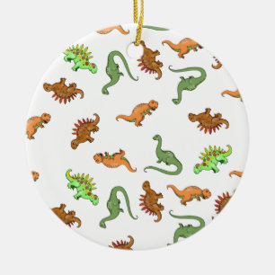 Ornamento De Cerâmica Padrão de Dinossauro Fofo