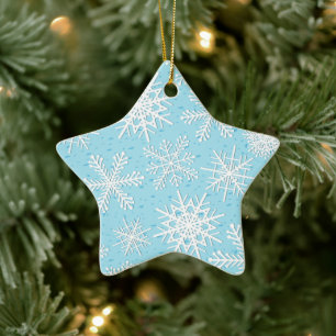 Ornamento De Cerâmica Padrão de flocos de neve