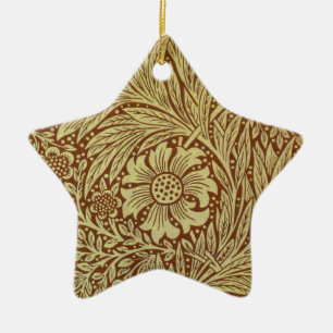 Ornamento De Cerâmica Padrão de Flor Antiga Marigold de William Morris