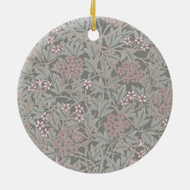 Ornamento De Cerâmica Padrão de Flor de Jasmim de William Morris (Traseira)