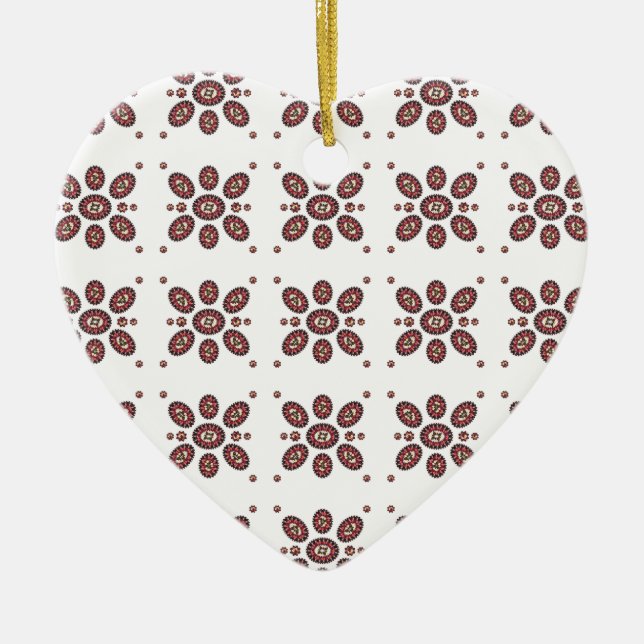 Ornamento De Cerâmica Padrão de Flor Mandala (Frente)