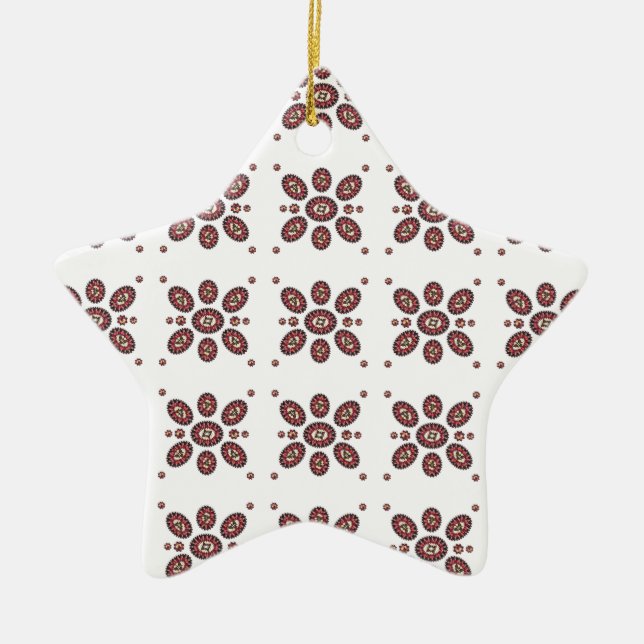 Ornamento De Cerâmica Padrão de Flor Mandala (Frente)