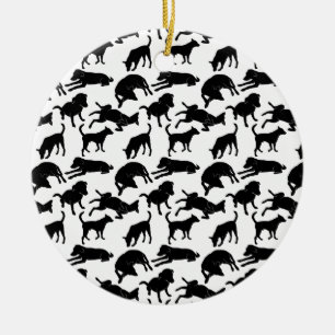 Ornamento De Cerâmica Padrão de forma monocromática a preto e branco