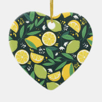 Padrão de Fruta de limão e Limões em verde e amare