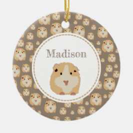 Ornamento De Cerâmica Padrão de Hamster de Cute Personalizado