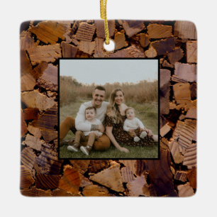 Ornamento De Cerâmica Padrão de latido de madeira de madeira russa de ma