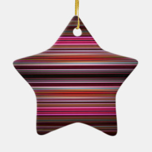 Ornamento De Cerâmica Padrão de listras rosa e roxa