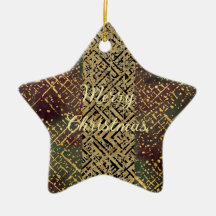 Padrão de Luxo de Natal, Vermelho Dourado Verde Pr