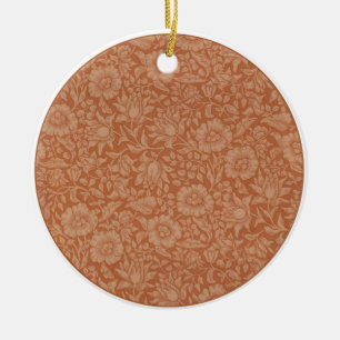 Ornamento De Cerâmica Padrão de Malva de William Morris: Floral Terracot
