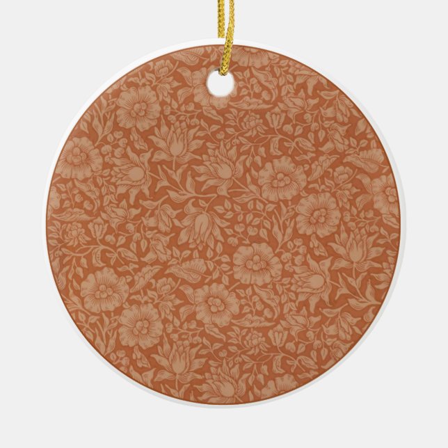 Ornamento De Cerâmica Padrão de Malva de William Morris: Floral Terracot (Frente)