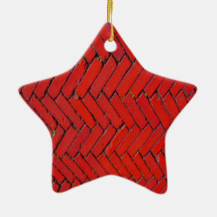 Ornamento De Cerâmica Padrão de movimento vermelho brilhante