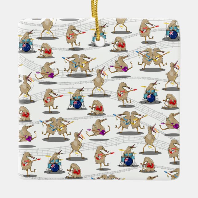 Ornamento De Cerâmica Padrão de Música Nova Zelândia (Frente)