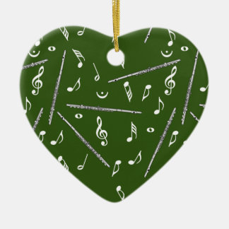 Ornamento De Cerâmica Padrão de Nota de Música Flute