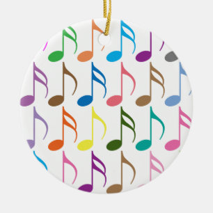 Ornamento De Cerâmica Padrão de notas musicais coloridas