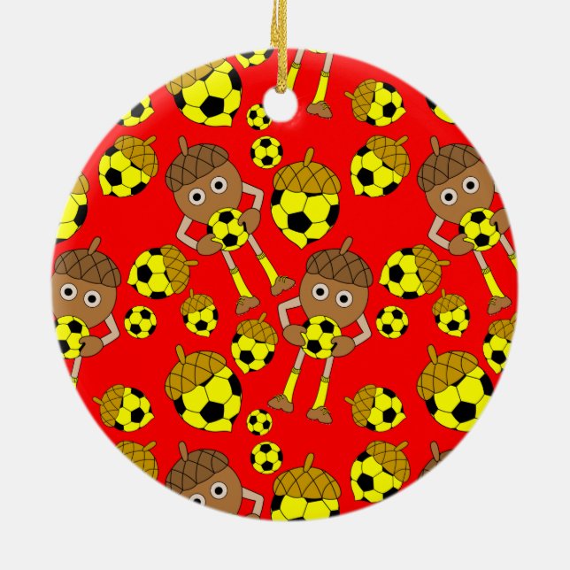Ornamento De Cerâmica Padrão de Nut de Futebol (Traseira)