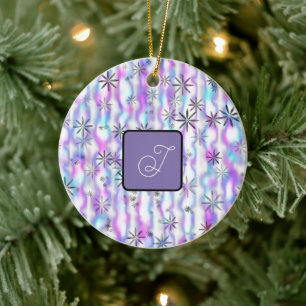 Ornamento De Cerâmica Padrão de Ondas Estrela Sonhadora Personalizado