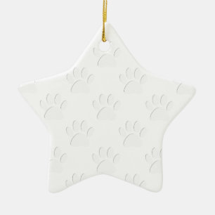 Ornamento De Cerâmica Padrão de Pata de Cachorro Corte de Papel
