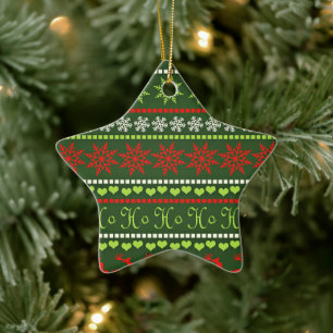 Ornamento De Cerâmica Padrão de repetição de Natal