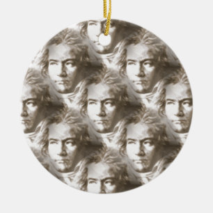 Ornamento De Cerâmica Padrão de retrato de Beethoven
