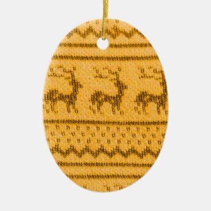 Ornamento De Cerâmica Padrão de Sweater de Natal Feio