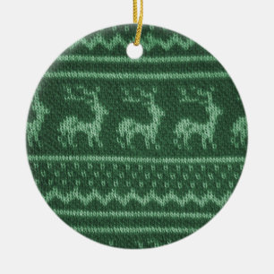 Ornamento De Cerâmica Padrão de Sweater de Natal Feio