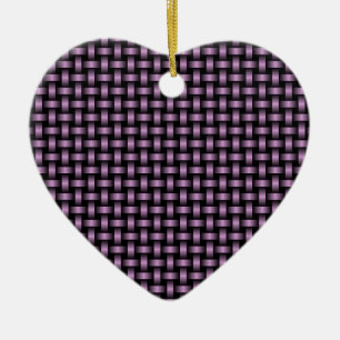 Ornamento De Cerâmica Padrão de Tecido Preto Roxo