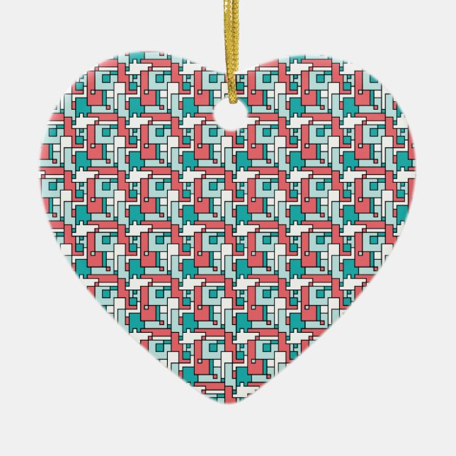 Ornamento De Cerâmica Padrão de Tijolo Retroativo (Frente)