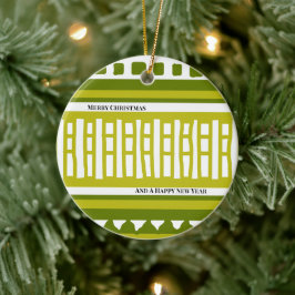 Ornamento De Cerâmica Padrão de tricô listrado MAZ 081 Natal