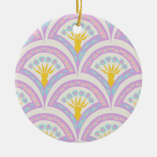 Ornamento De Cerâmica Padrão de vieira pastel