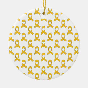 Ornamento De Cerâmica Padrão Dourado de fita