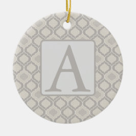 Ornamento De Cerâmica Padrão Elegante de Trellis marroquina em tons neut