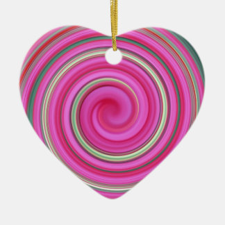 Ornamento De Cerâmica Padrão espiral rosa