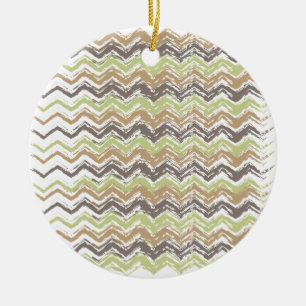 Ornamento De Cerâmica Padrão Melon Brandy Scribble ZigZag