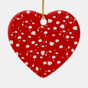 Ornamento De Cerâmica padrão ponto com toadstool vermelha