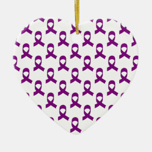 Ornamento De Cerâmica Padrão Roxo de Fita