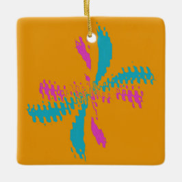 Ornamento De Cerâmica Padrão Simples Abstrato de Voo de Borboleta Desorg
