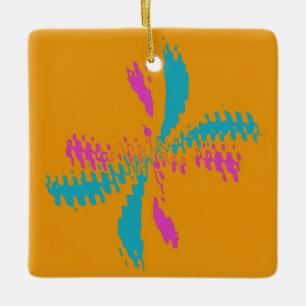 Ornamento De Cerâmica Padrão Simples Abstrato de Voo de Borboleta Desorg