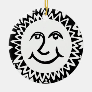 Ornamento De Cerâmica Padrão Sun Personalizado