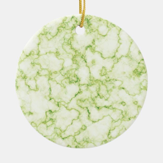 Ornamento De Cerâmica Padrão Verde Marble (Frente)