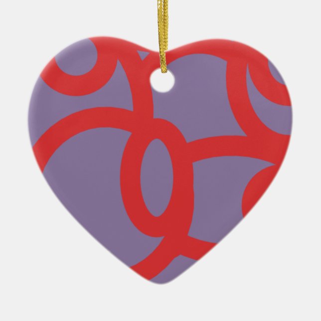 Ornamento De Cerâmica padrão vermelho 646 (Frente)