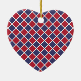 Ornamento De Cerâmica Padrão Xadrez Diamante Arlequim Vermelho Azul Bran