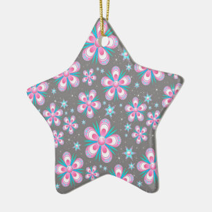 Ornamento De Cerâmica Padrões de flores cor-de-rosa com Abstrato român