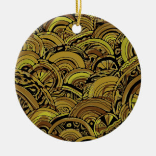 Ornamento De Cerâmica Padrões De Mão E Digitalmente Pintados Artigo 15º