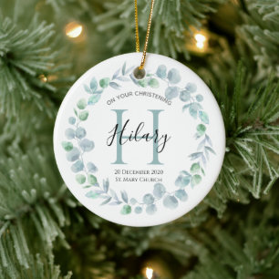 Ornamento De Cerâmica Padrões Padrões Personalizados Baptism afilhado