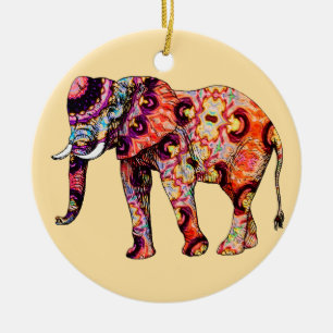 Ornamento De Cerâmica Padrões Tradicionais Chineses de Animais Elefantes