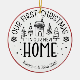 Ornamento De Cerâmica Página inicial de Natal personalizada