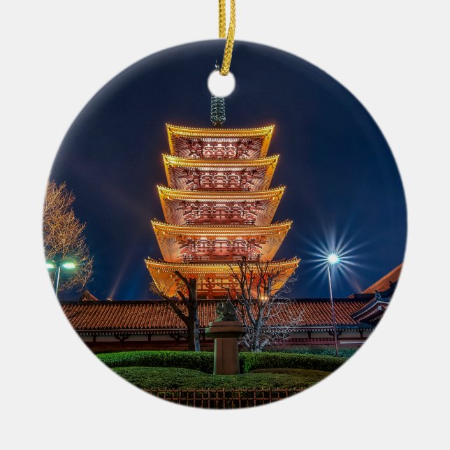Ornamento De Cerâmica Pagode no templo de Asakusa, Tokyo do (Frente)