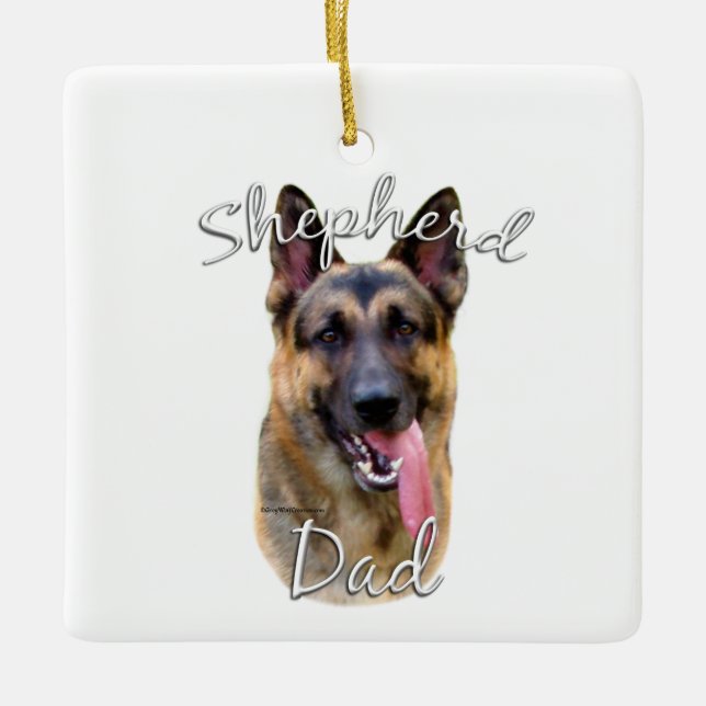 Ornamento De Cerâmica Pai 2 do german shepherd (Frente)