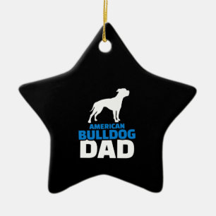 Ornamento De Cerâmica Pai Americano Bulldog Premium Presente Por Amor De