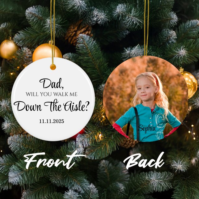 Ornamento De Cerâmica Pai da Noiva Presente da Filha, Pai (Criador carregado)